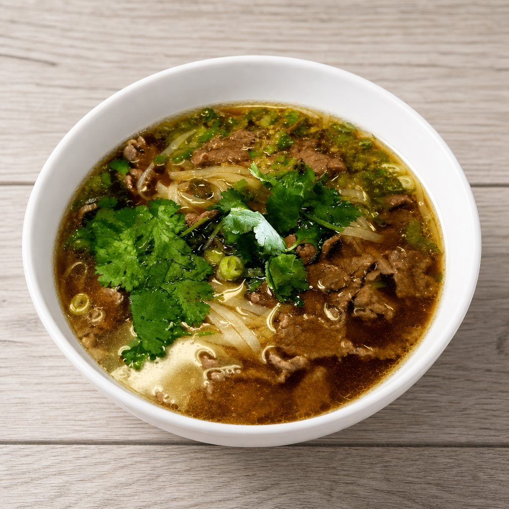Beef Noodle Bowl Soup.